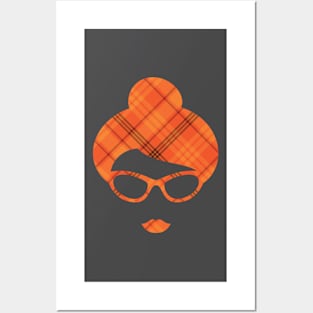 Plaid Head Silhouette Posters and Art